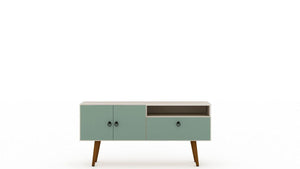 Otuken 54" TV Stand - Off White/Mint Green