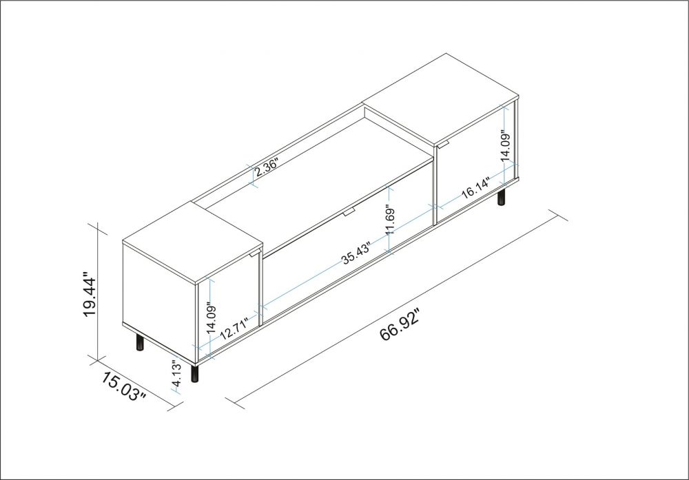 Cojata 67" TV Stand - White