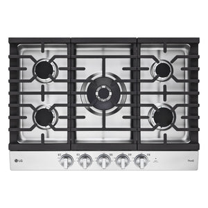 LG Stainless Steel 30” Smart Gas Cooktop with 22K BTU, 
EasyClean® Cooktop, and ThinQ® - CBGJ3027S