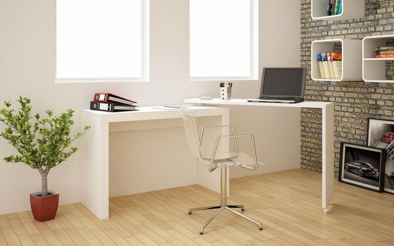Moling Nested Swivel Desk - White