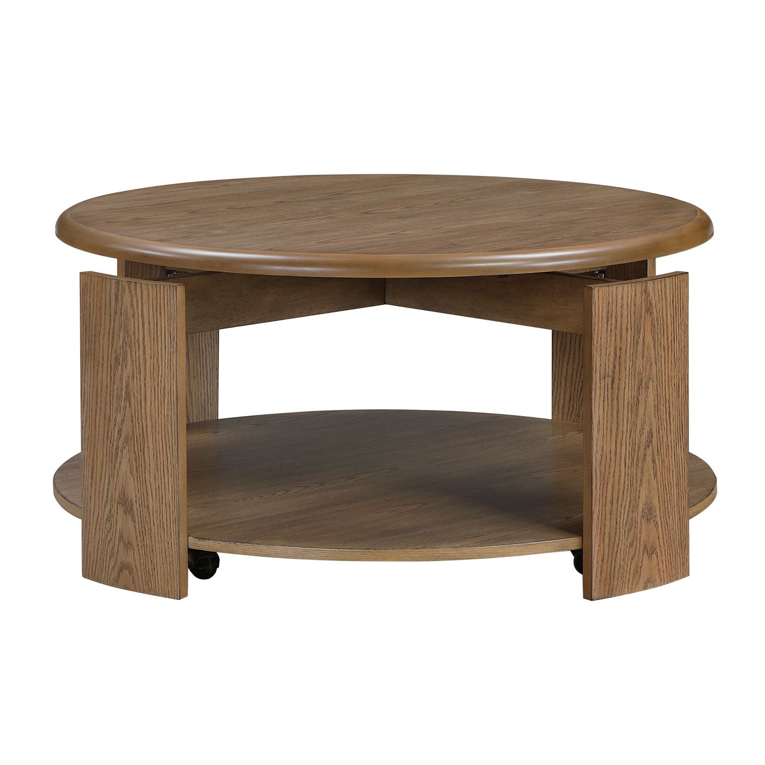 Mirabel 39.5" Swivel Top Coffee Table - Brown Oak