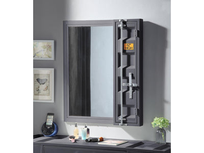 Konto Industrial Vanity Mirror - Gunmetal Grey