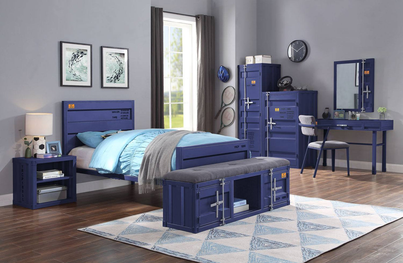 Konto Industrial Full Bed - Blue