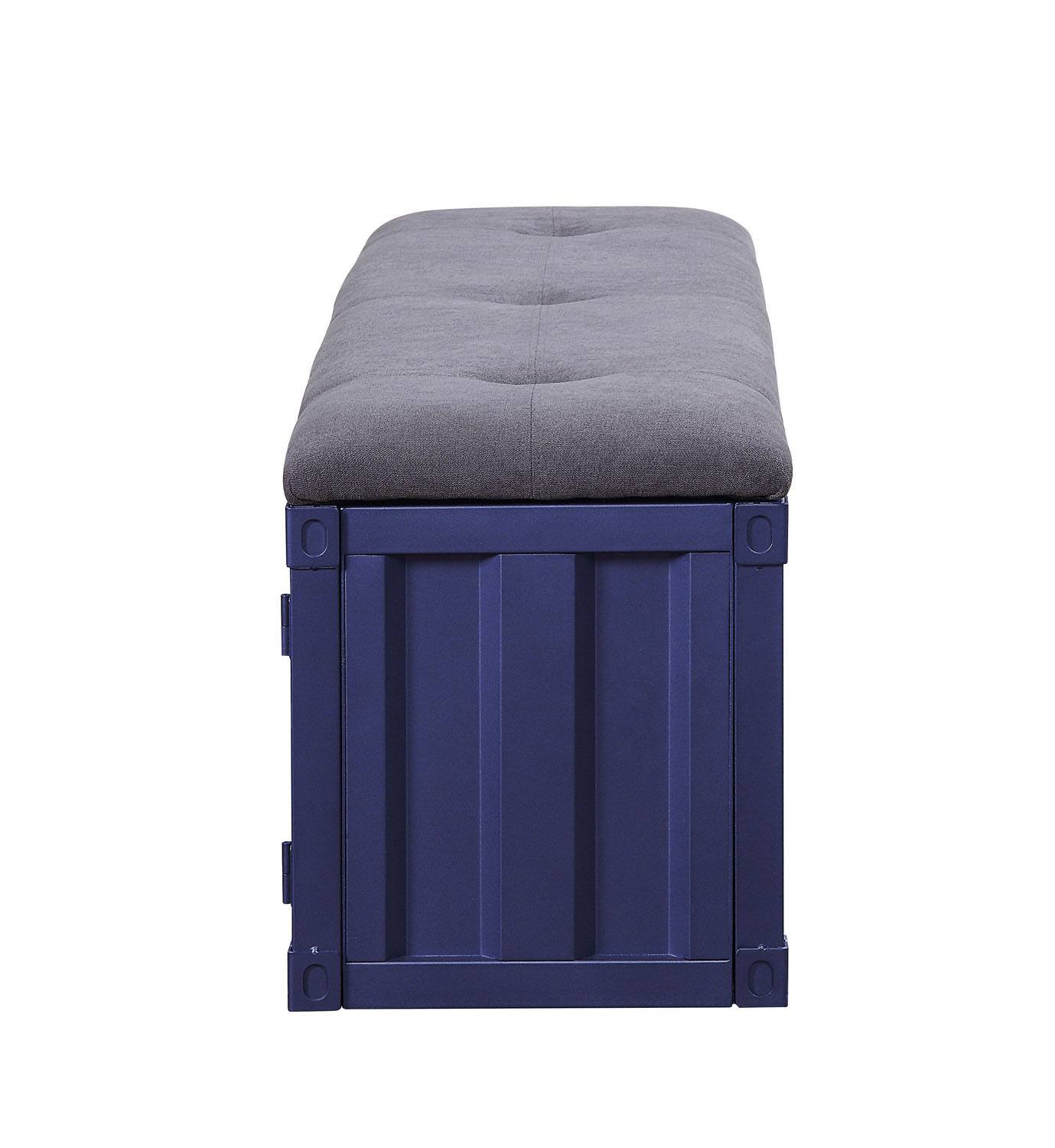 Konto Industrial Storage Bench - Blue/Grey