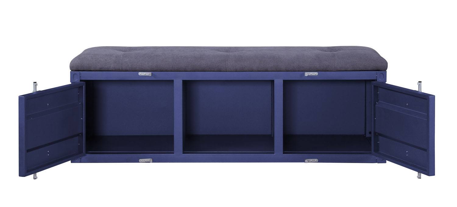 Konto Industrial Storage Bench - Blue/Grey