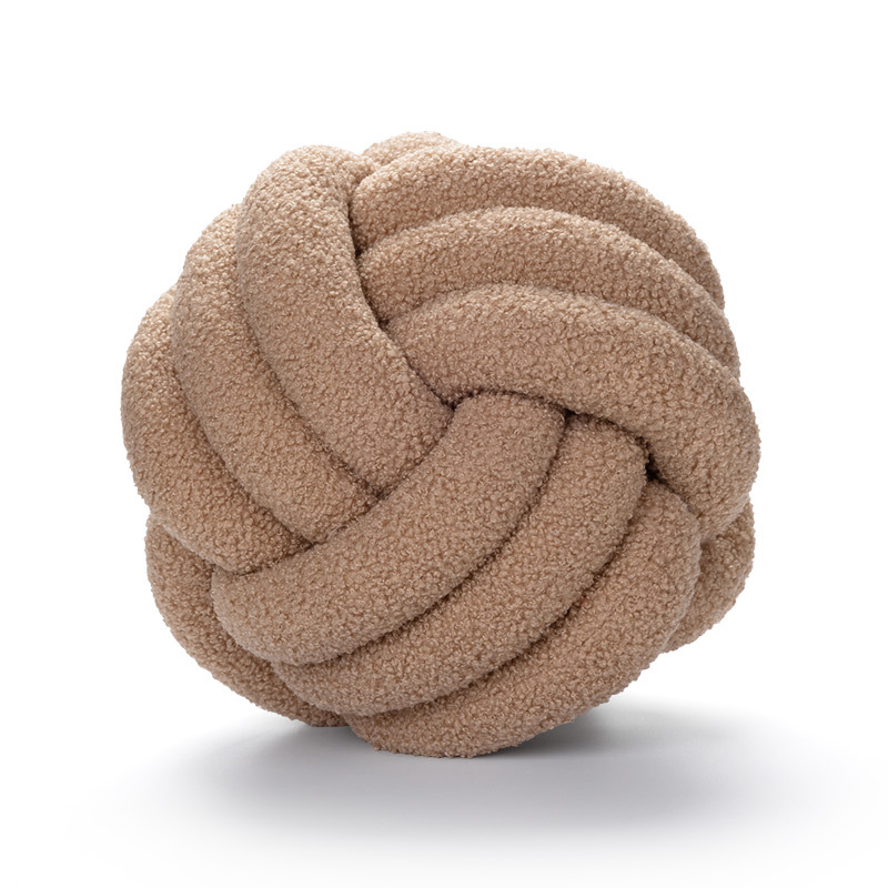 Fresh Perspective Knotted Ball Pillow -Light Brown | Leon's