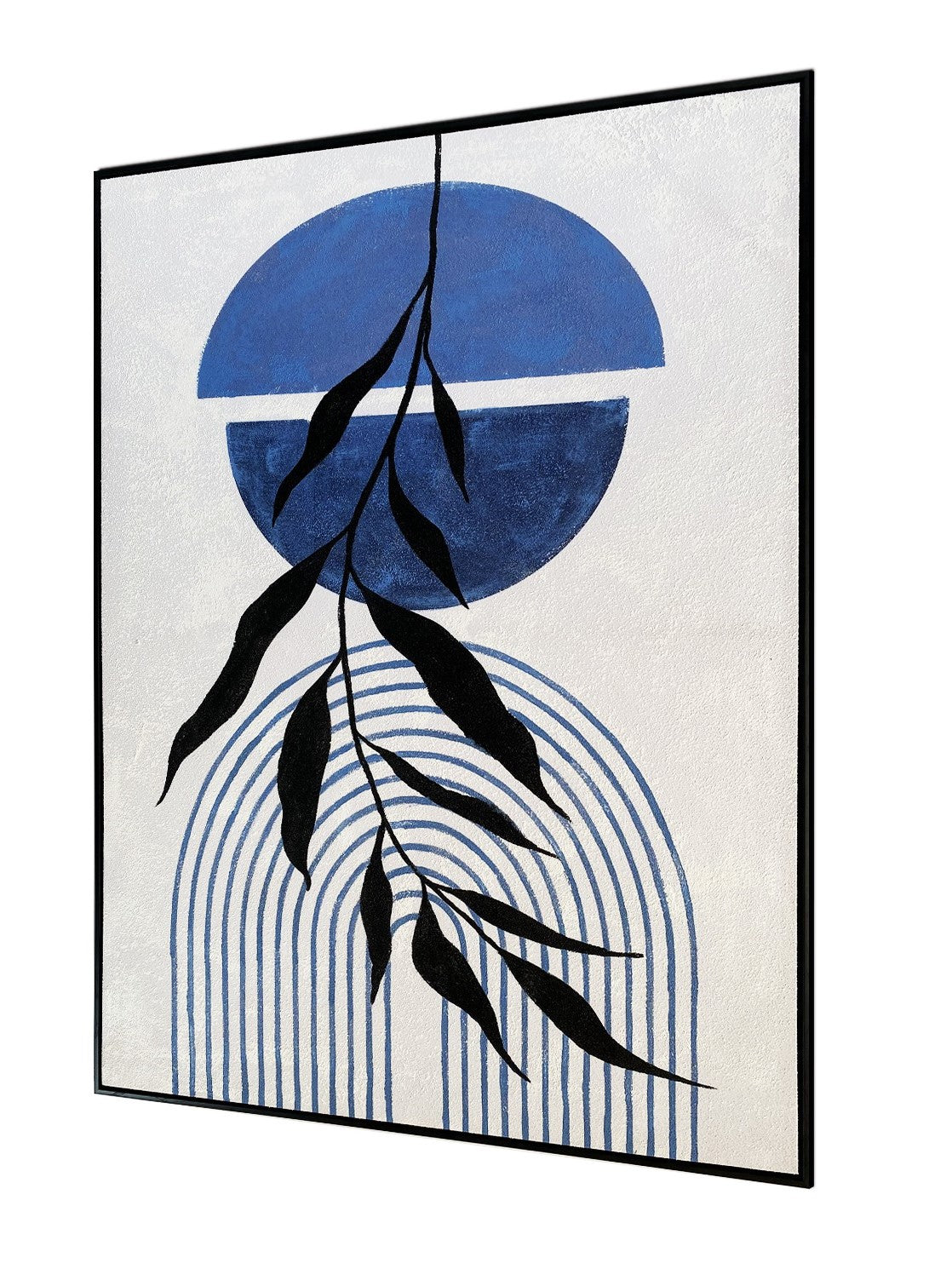 Feeling Connected Abstract Wall Art - Black & Blue