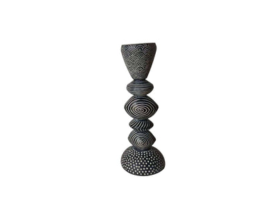 Free Spirit Small Candle Holder - Black, White