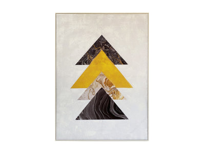 Free Spirit Geometric Canvas Wall Art - White, Yellow, Grey