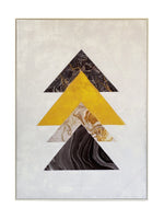 Free Spirit Geometric Canvas Wall Art - White, Yellow, Grey