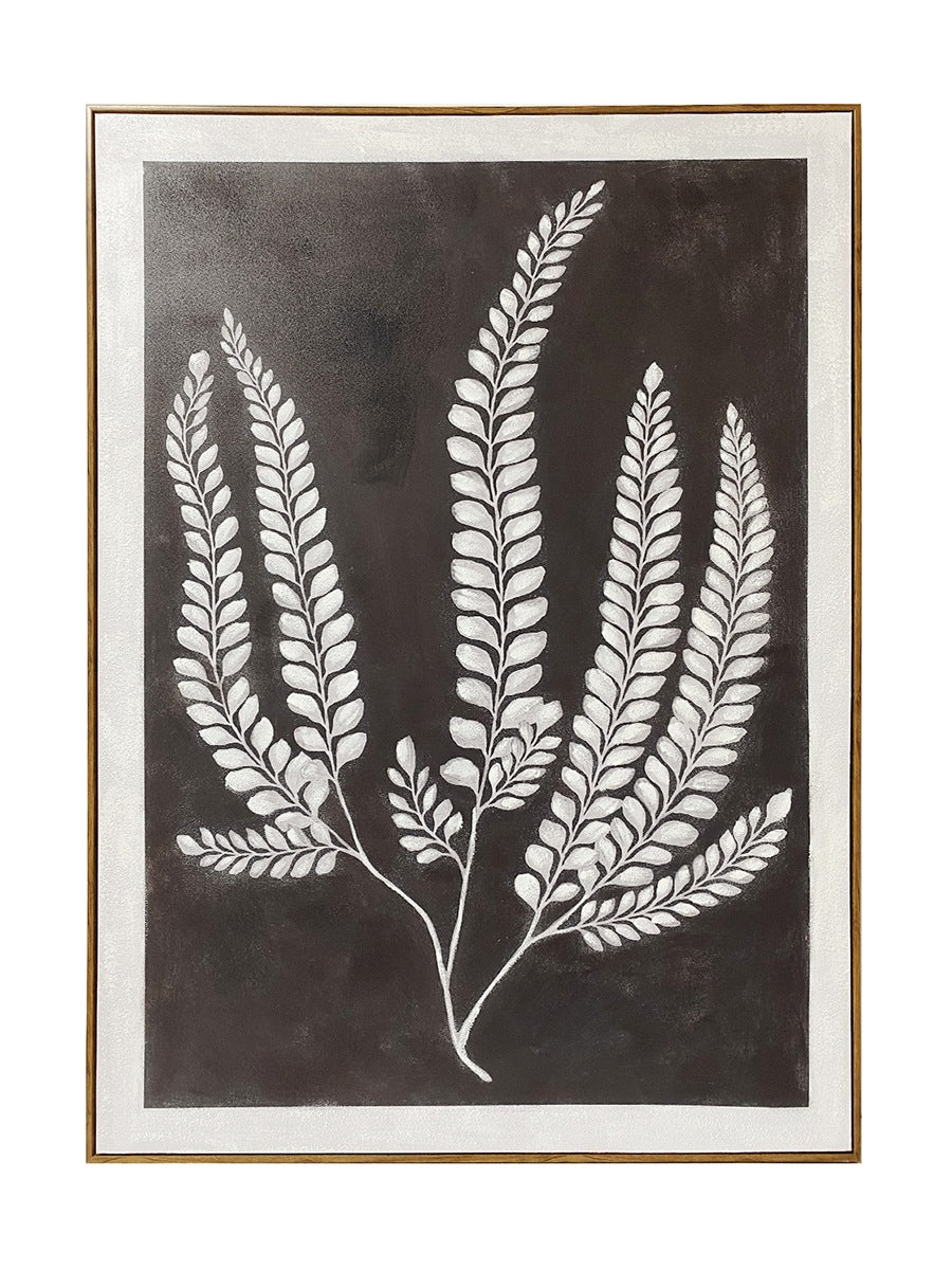 Free Spirit Fern Leaf Canvas Wall Art - Brown, White