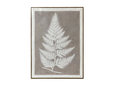 Free Spirit Fern Leaf Canvas Wall Art - White, Grey