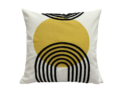 Free Spirit 18 x 18" Cushion - Mustard, White, Black