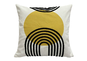 Free Spirit 18 x 18" Cushion - Mustard, White, Black