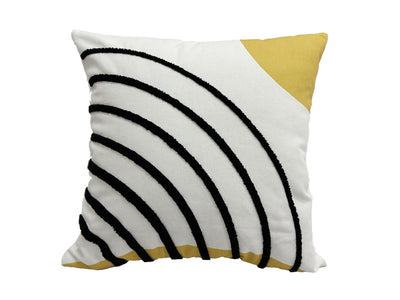Free Spirit 18 x 18" Cushion - Mustard, Black, White
