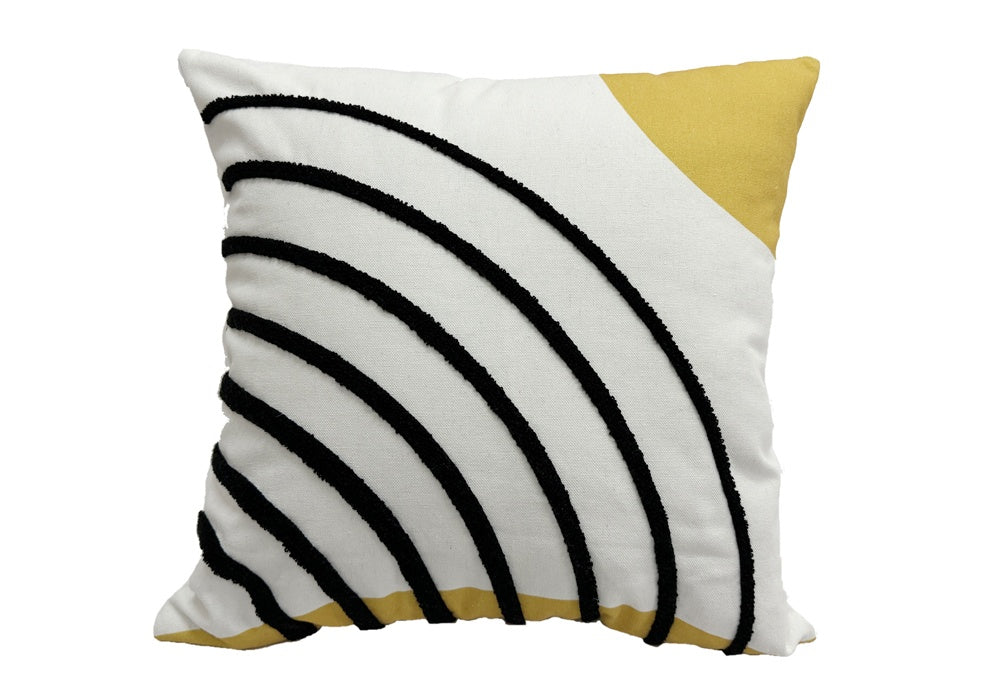 Free Spirit 18 x 18" Cushion - Mustard, Black, White