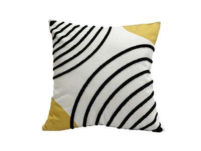 Free Spirit 18 x 18" Cushion - Black, Mustard, White