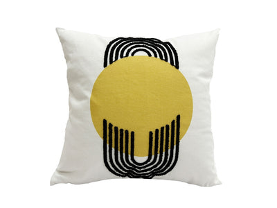 Free Spirit 18 x 18" Cushion - Mustard, White and Black