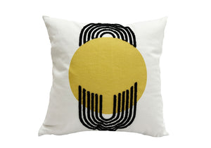 Free Spirit 18 x 18" Cushion - Mustard, White and Black
