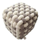 Free Spirit Braided Cube Ottoman - Grey, White