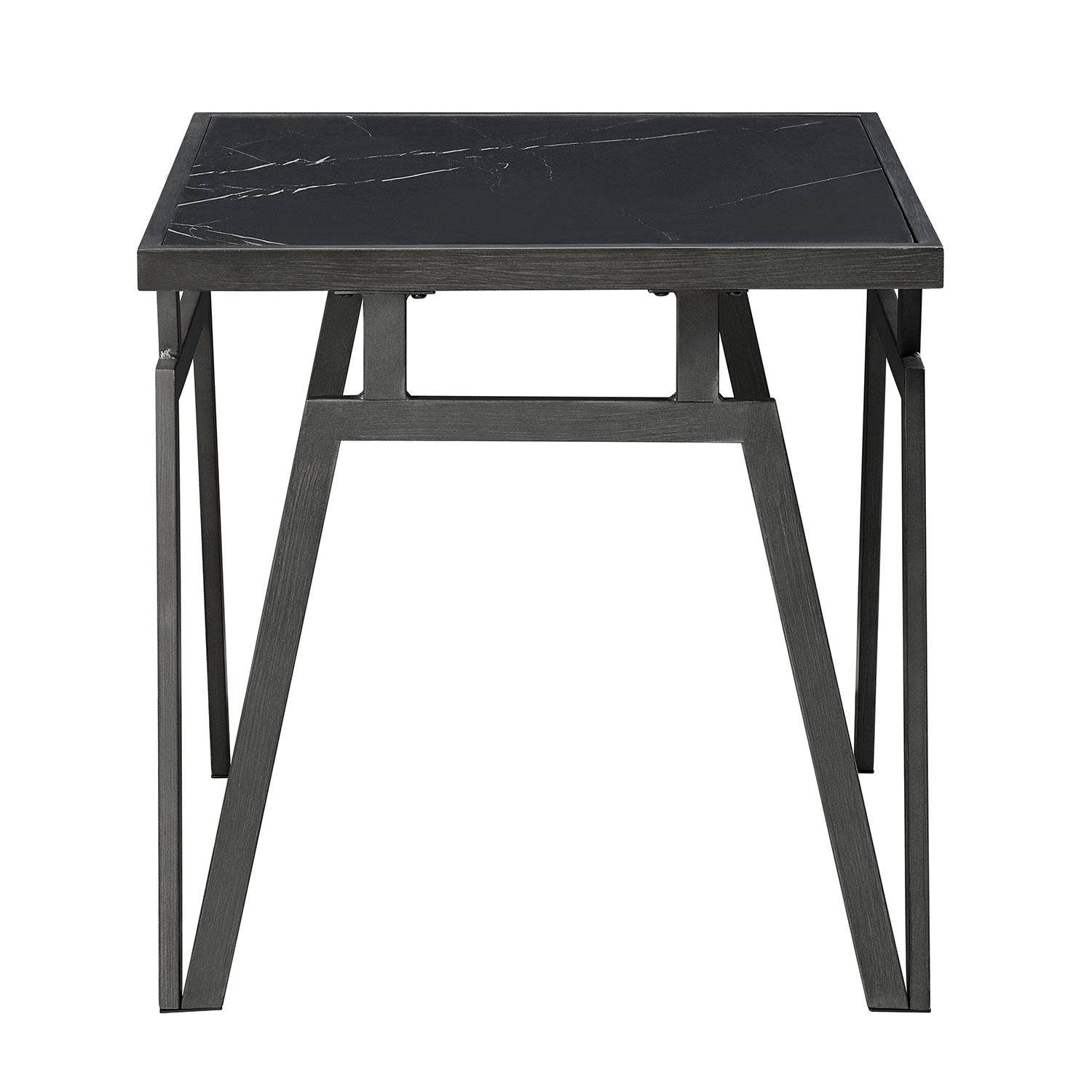 Desta End Table - Black Sintered Stone