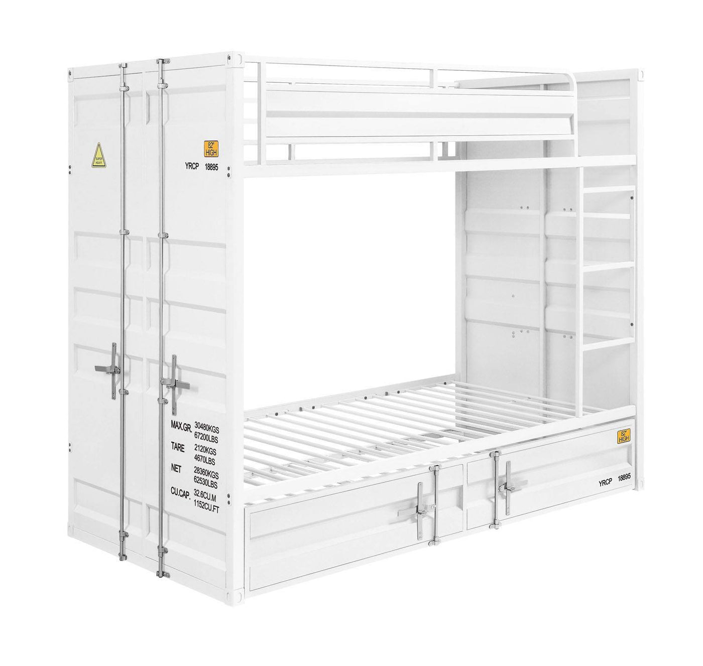 Konto Industrial Twin Trundle - White