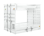 Konto Industrial Full Bunk Bed with Trundle- White