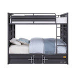 Konto Industrial Full Bunk Bed with Trundle - Gunmetal Grey