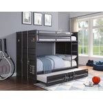 Konto Industrial Full Bunk Bed with Trundle - Gunmetal Grey