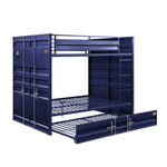 Konto Industrial Full Bunk Bed with Trundle - Blue