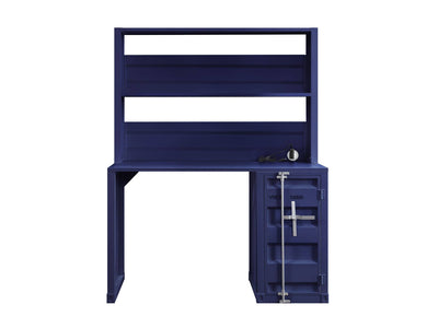 Konto Industrial Desk and Hutch - Blue