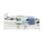 Konto Industrial Twin Daybed with Trundle - White