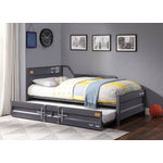 Konto Industrial Twin Daybed with Trundle - Gunmetal Grey