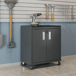 Maximus 31.5" Mobile Garage Cabinet with Shelves - Charcoal Grey