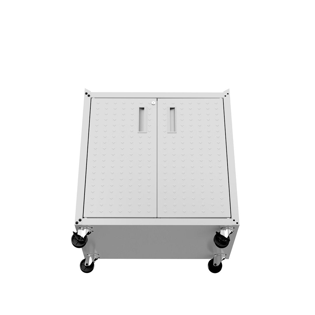 Maximus 31.5" Mobile Garage Cabinet with Shelves - White