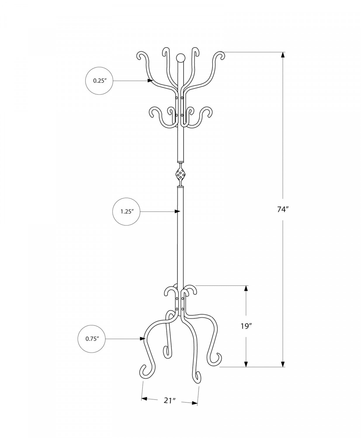 Lunel Coat Rack - Black