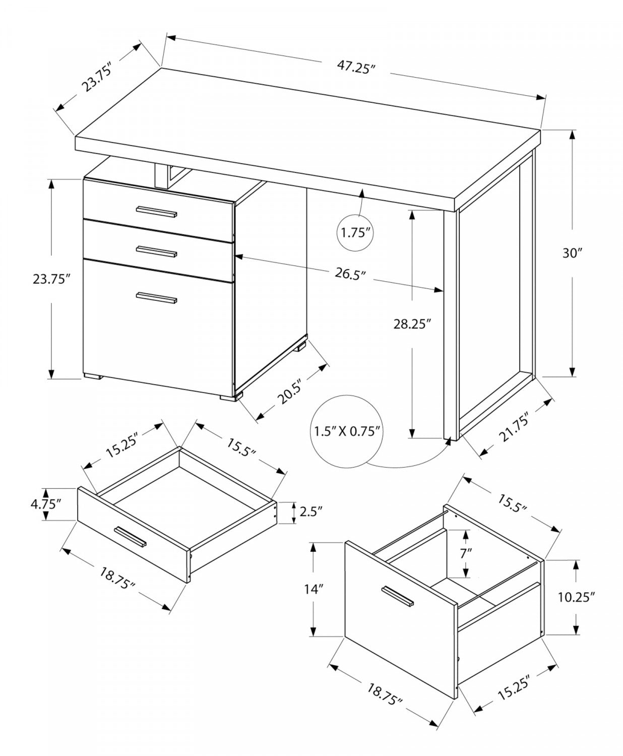 Olen Desk - White