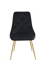 Peacock Velvet Dining Chair - Black/Gold - Set of Two