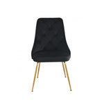Peacock Velvet Dining Chair - Black/Gold - Set of Two