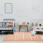 Kids Playing Board Area Rug - Pink Cream - 5' X 8'