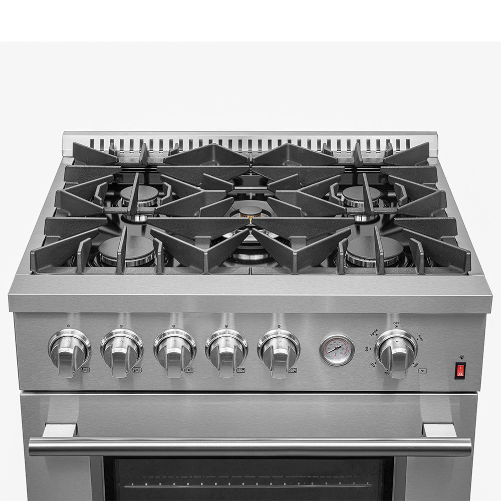 Forno Premium Stainless Steel Kitchen Package with Side-by-Side Refrigerator and Gas Range - FBDL-020-03-CAUS