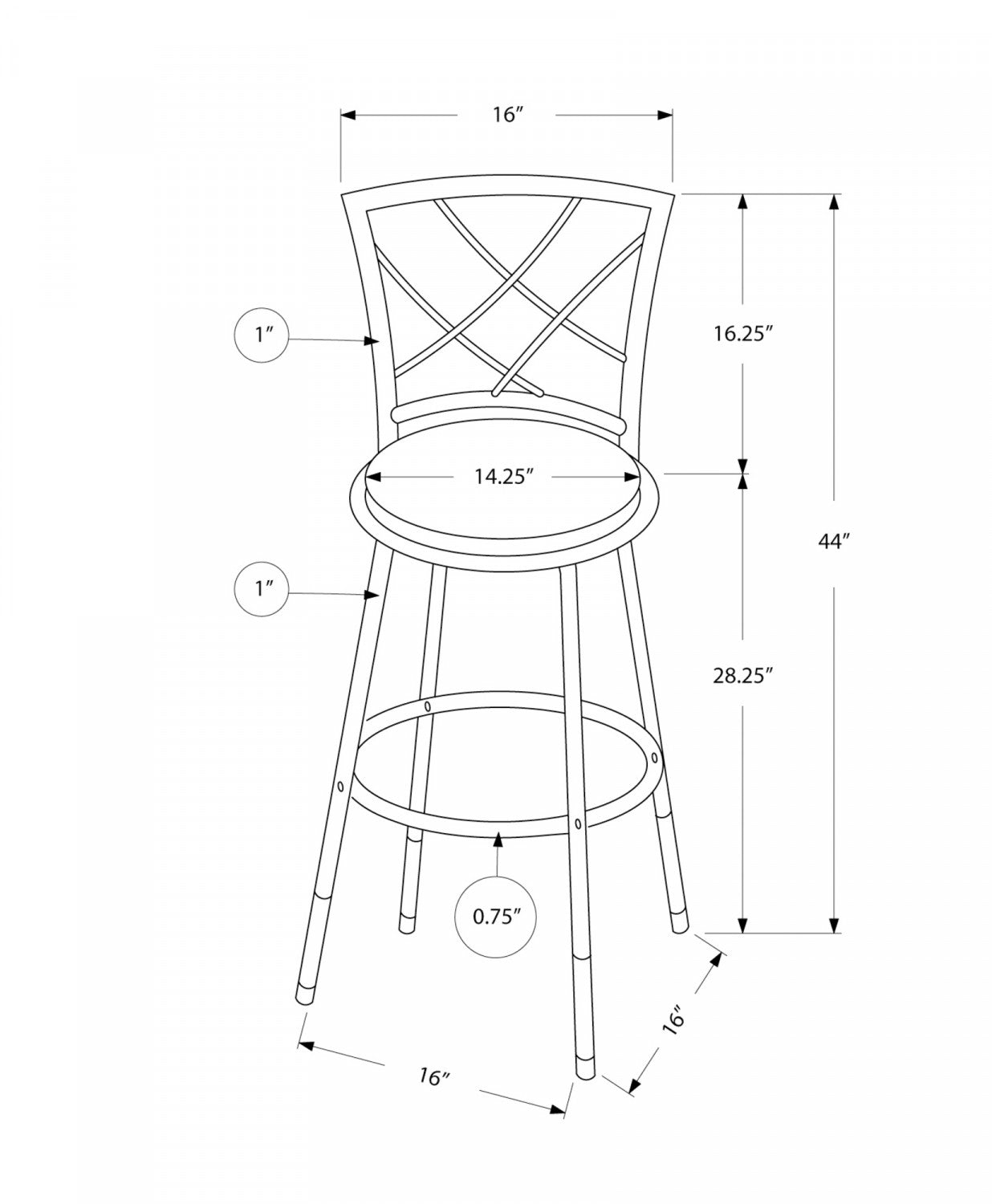 Islington Bar Stool - Black - Set Of Two