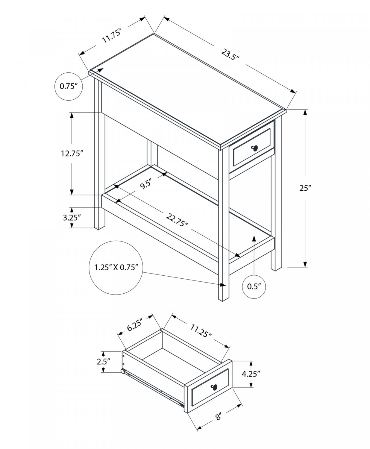 Flint Side Table - Walnut