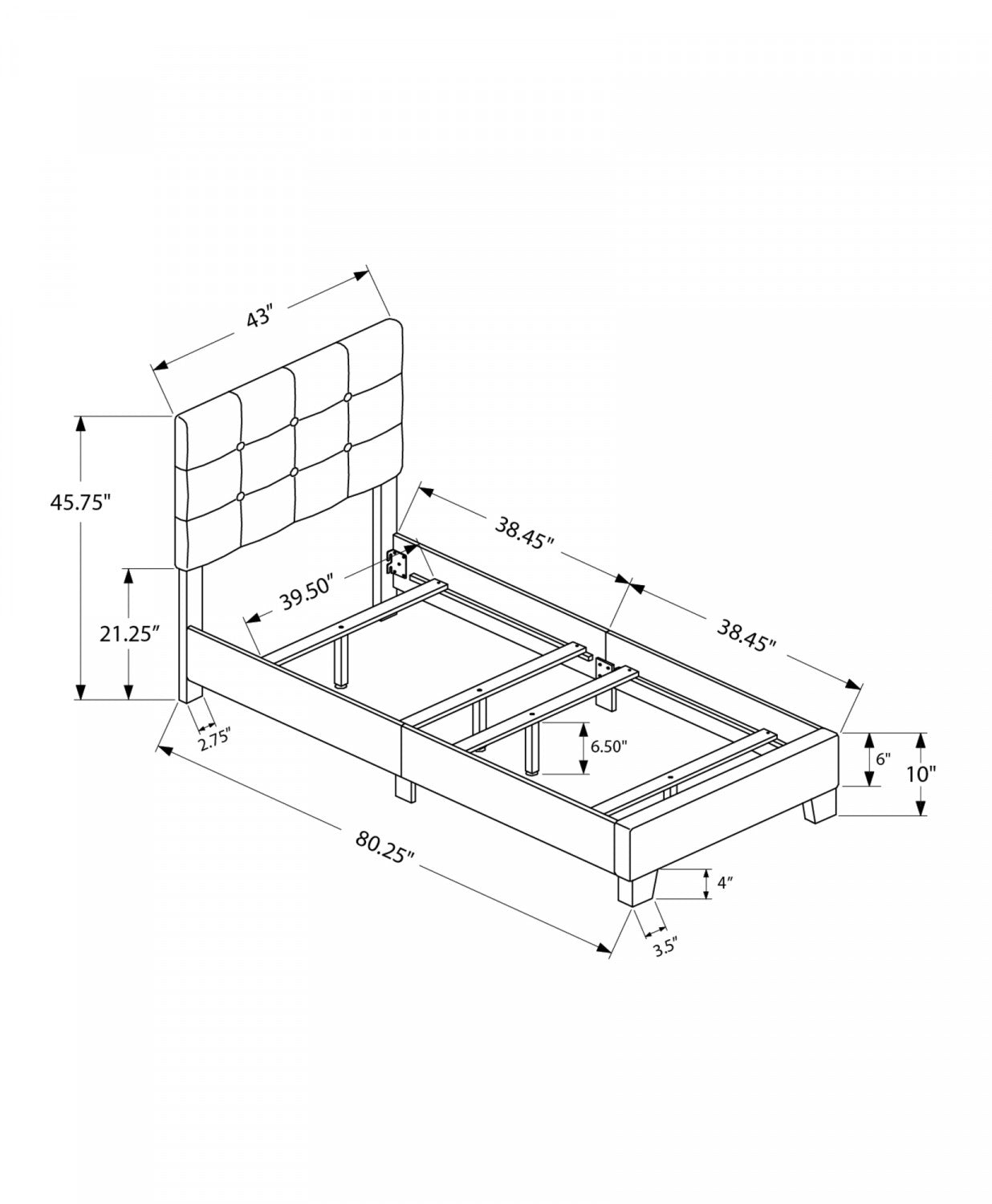 Felicity Twin Bed - Navy Blue