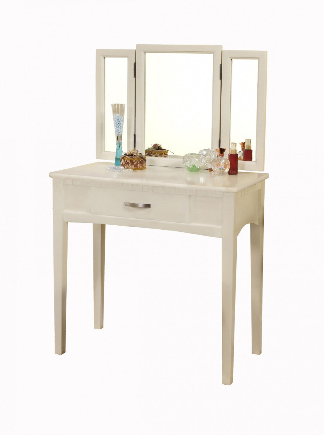 Campbell Vanity Table Set - White