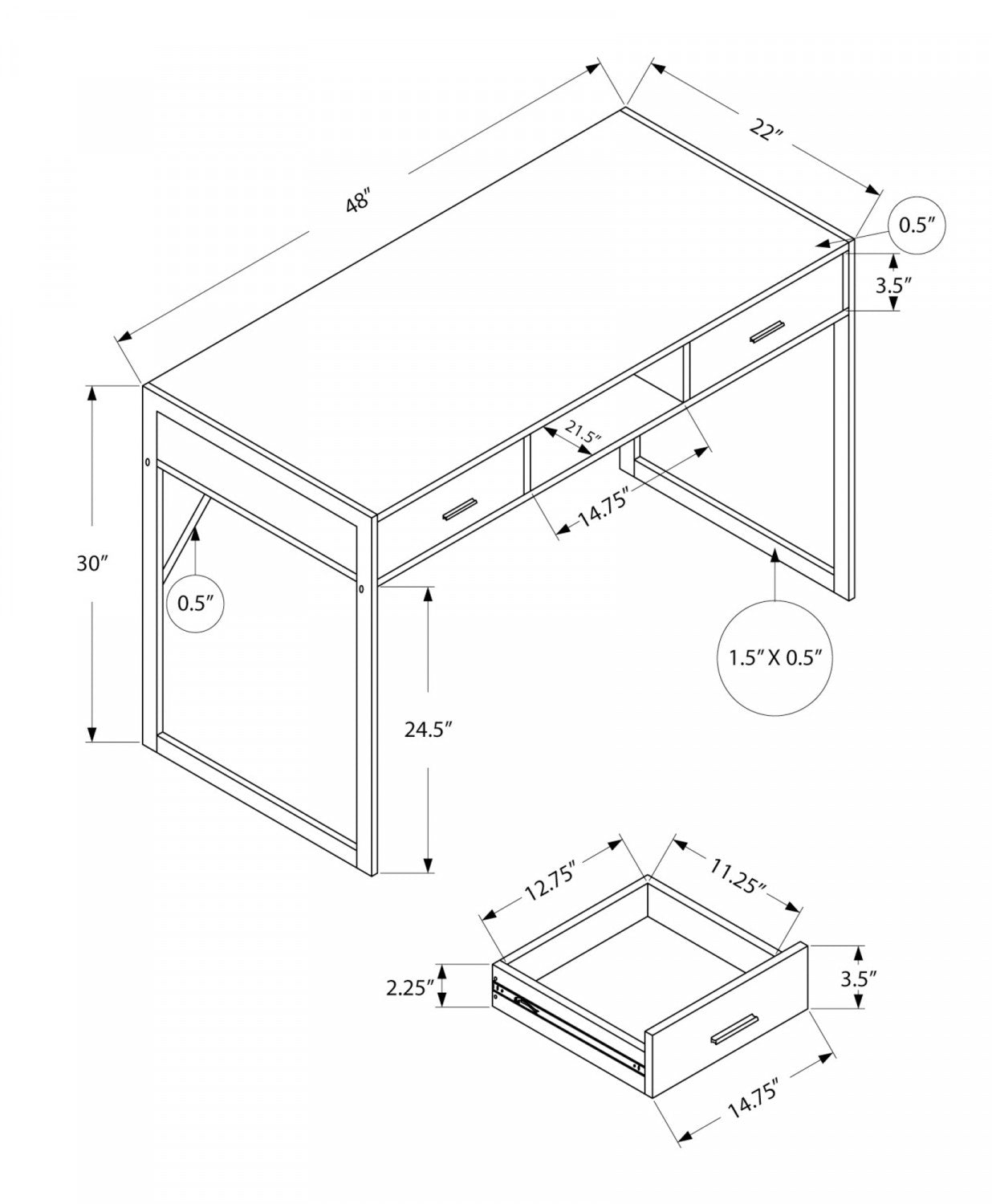 Zale Desk - Brown