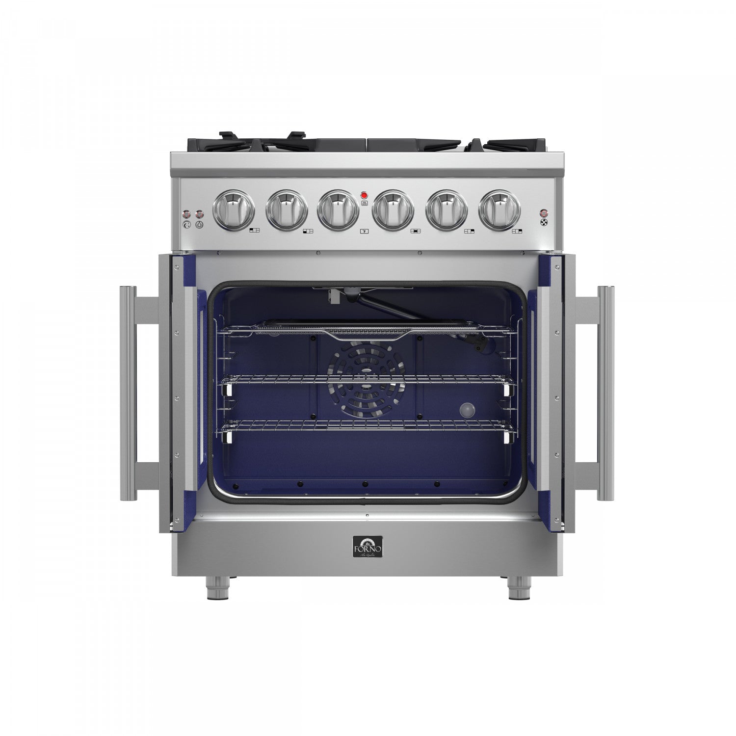 Forno Massimo 30" Stainless Steel French Door Freestanding Gas Range (4.32 Cu. Ft.) - FFSGS6439-30