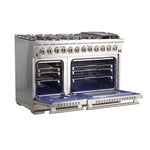 Forno Capriasca 48" Stainless Steel Dual Fuel Double Oven Range with True Convection (6.58 Cu. Ft.) - FFSGS6187-48