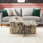 Brielle Two-Tiered Coffee Table - Faux Onyx Marble