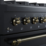 Forno Antico 36" Black Freestanding Gas Range (4.5 Cu. Ft.) - FFSGS6219-36BLK